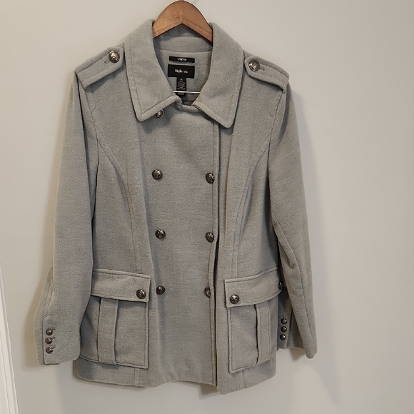 Style & Co. Jackets & Blazers - Style & Co Women’s Double‑Breasted Military Pea Coat – Light Gray‎ – Size XL